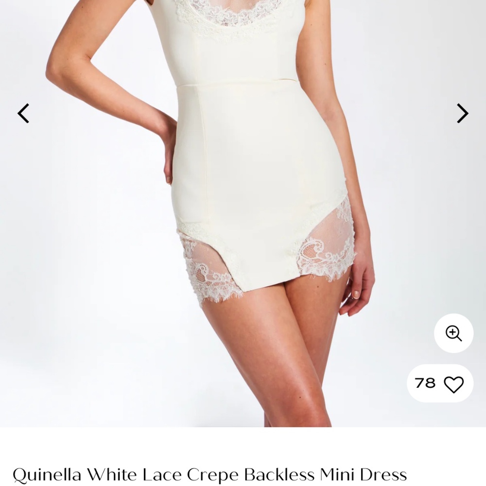 Miss Circle Cream Lace Mini Dress - Picture 2 of 6